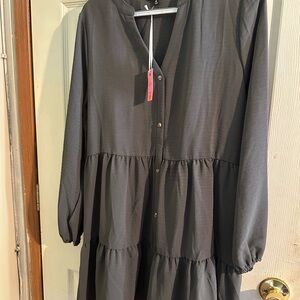 Simply Southern Charcoal Long Sleeve Dress